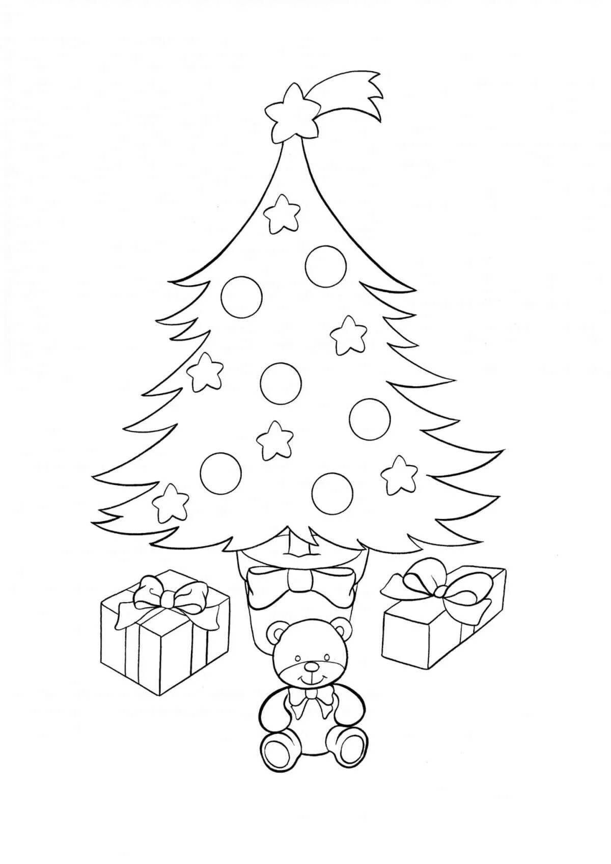 Coloring book joyful Christmas tree zoshchenko