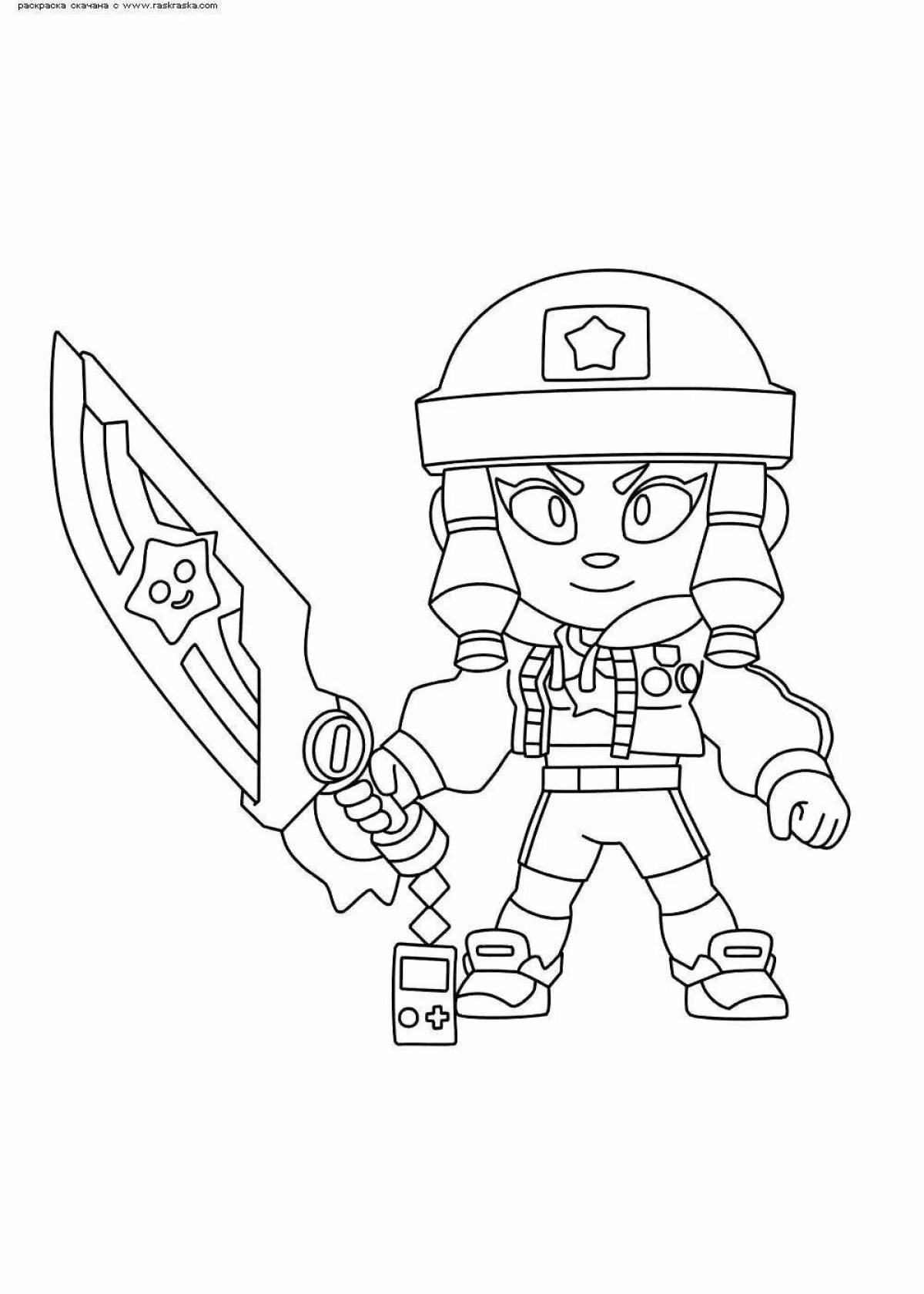 Colorful brawl stars coloring page