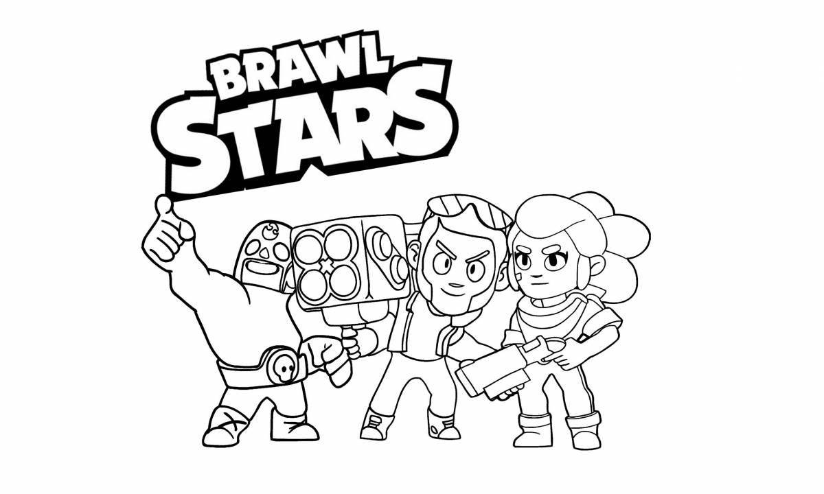 Яркая страница раскраски brawl stars