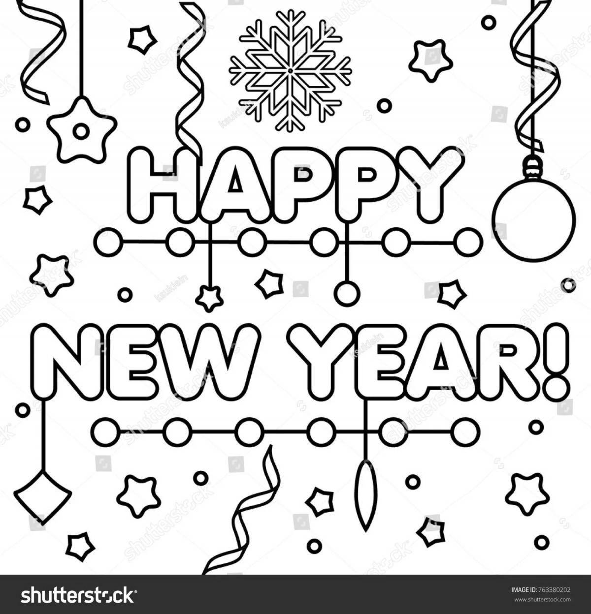 Playful happy new year card