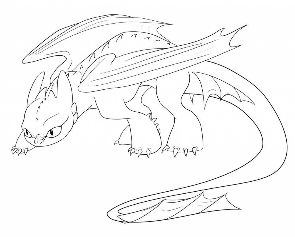 Coloring book adorable toothless and white fury