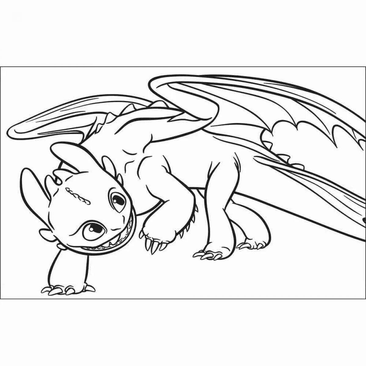 Toothless and white fury awesome coloring book