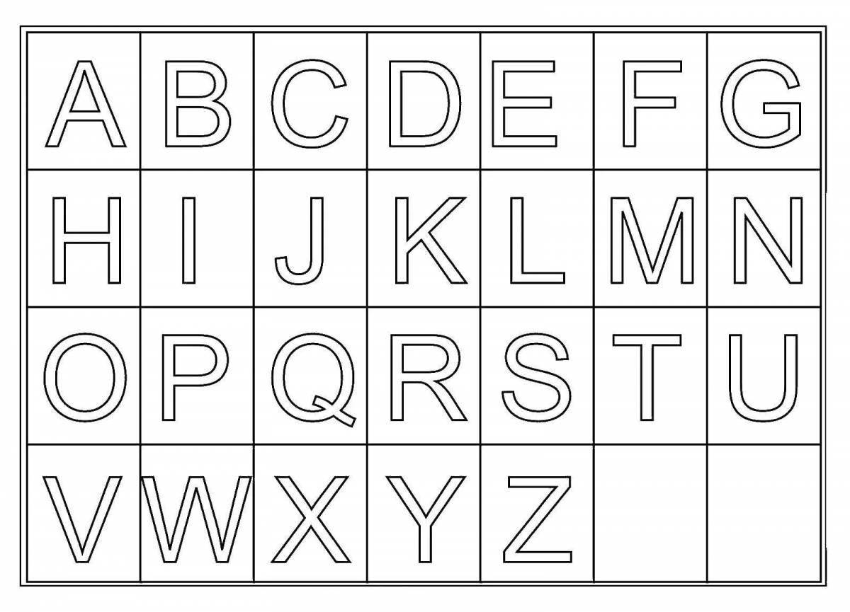 Colorful alphabet coloring page