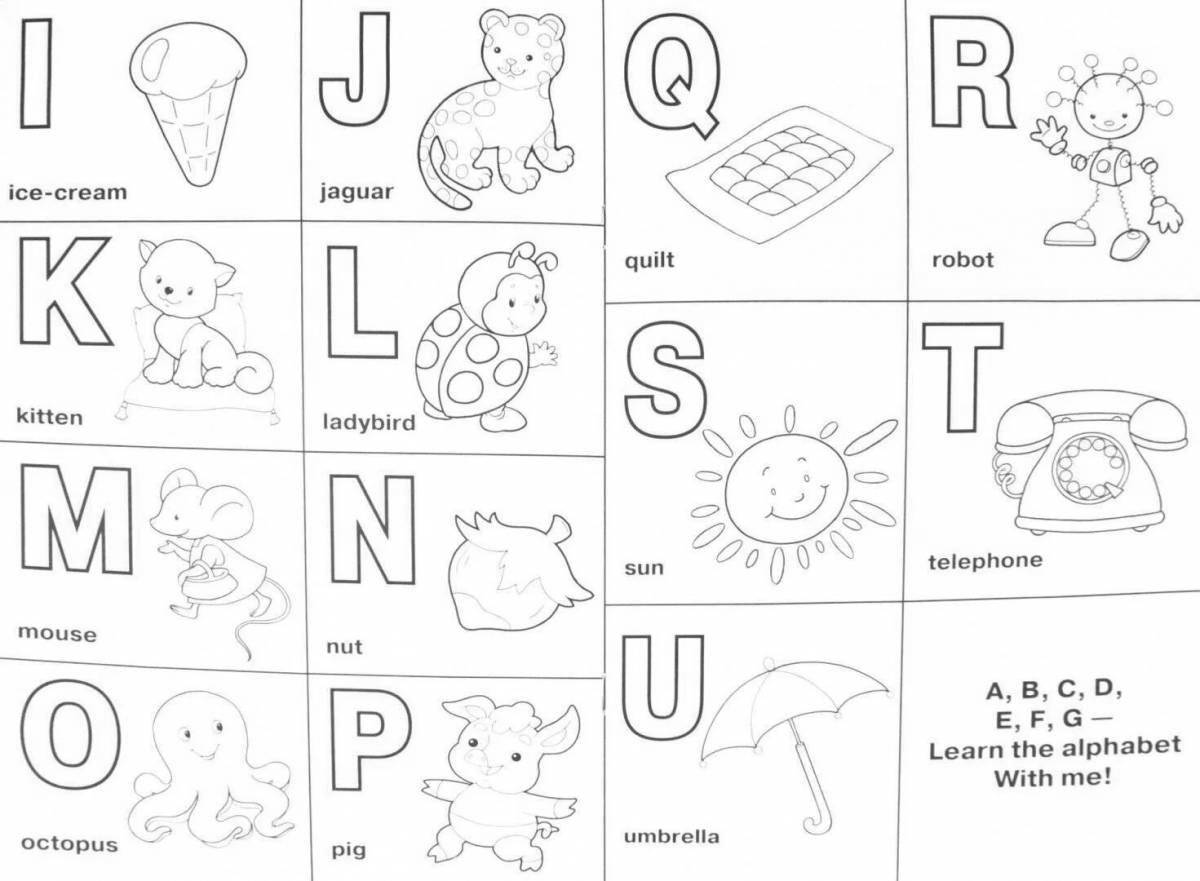 Colouring joyful alphabet