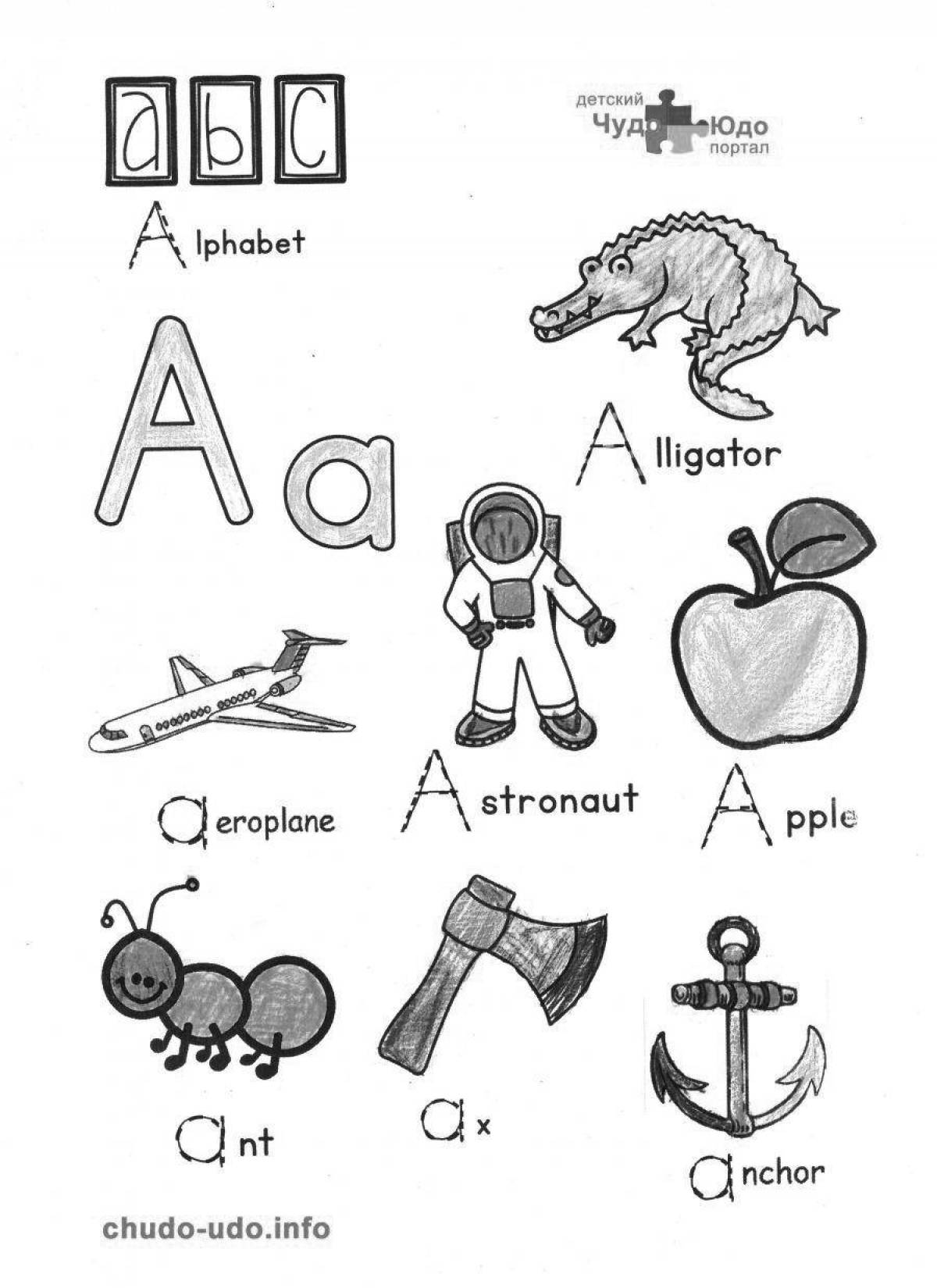 Amazing alphabet coloring page