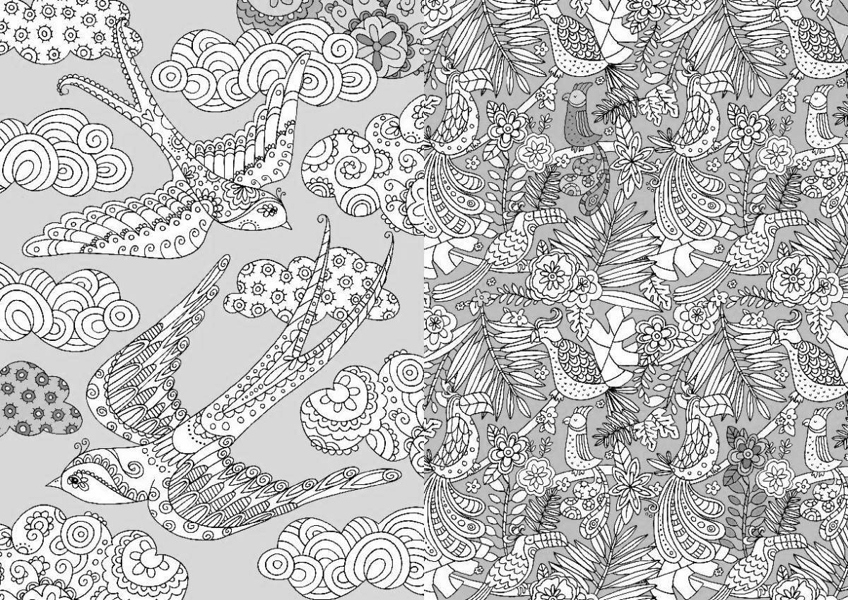 Calming coloring book art therapy