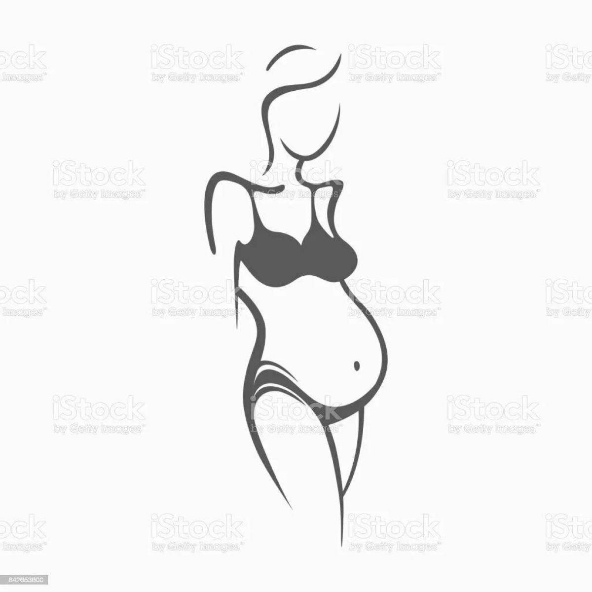 Элегантная беременная девушка в одежде