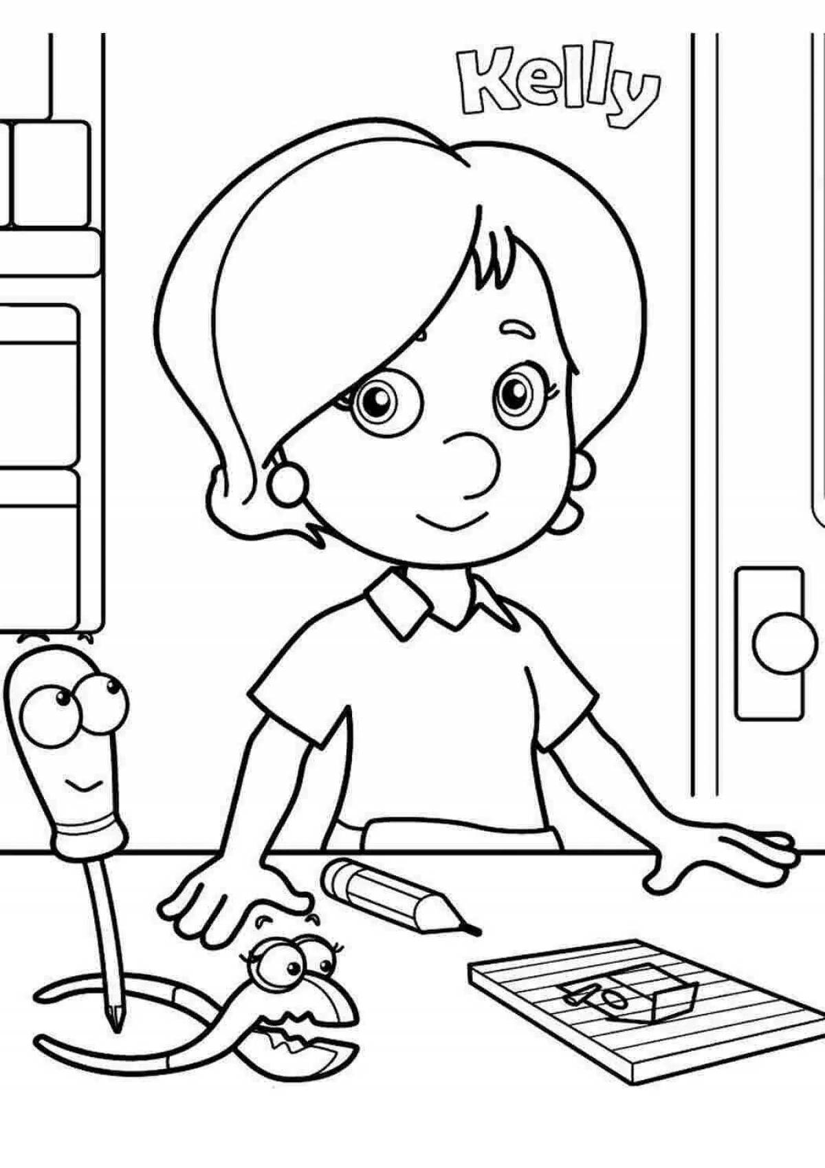 Colorful cog coloring page