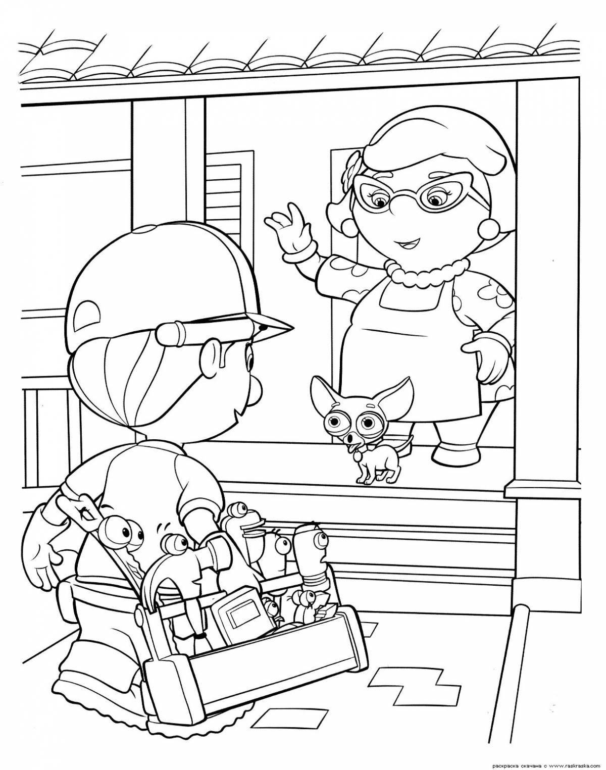 Coloring page mysterious gear