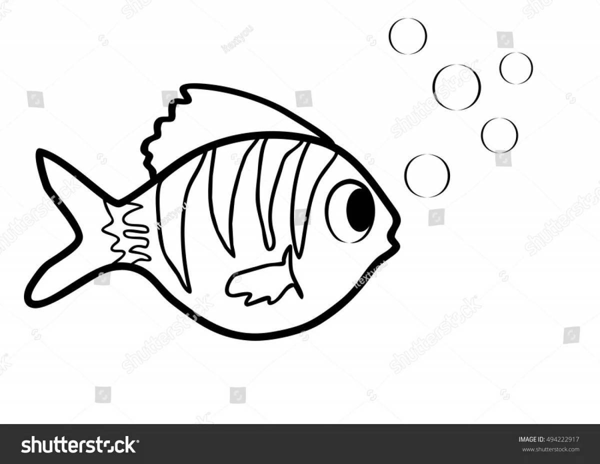 Gorgeous fish swimming horizontally