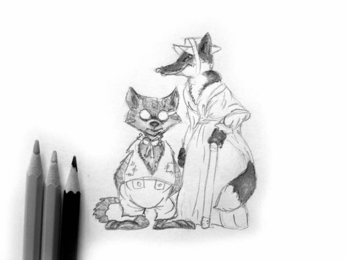 Joyful coloring of basilio the cat and alice the fox