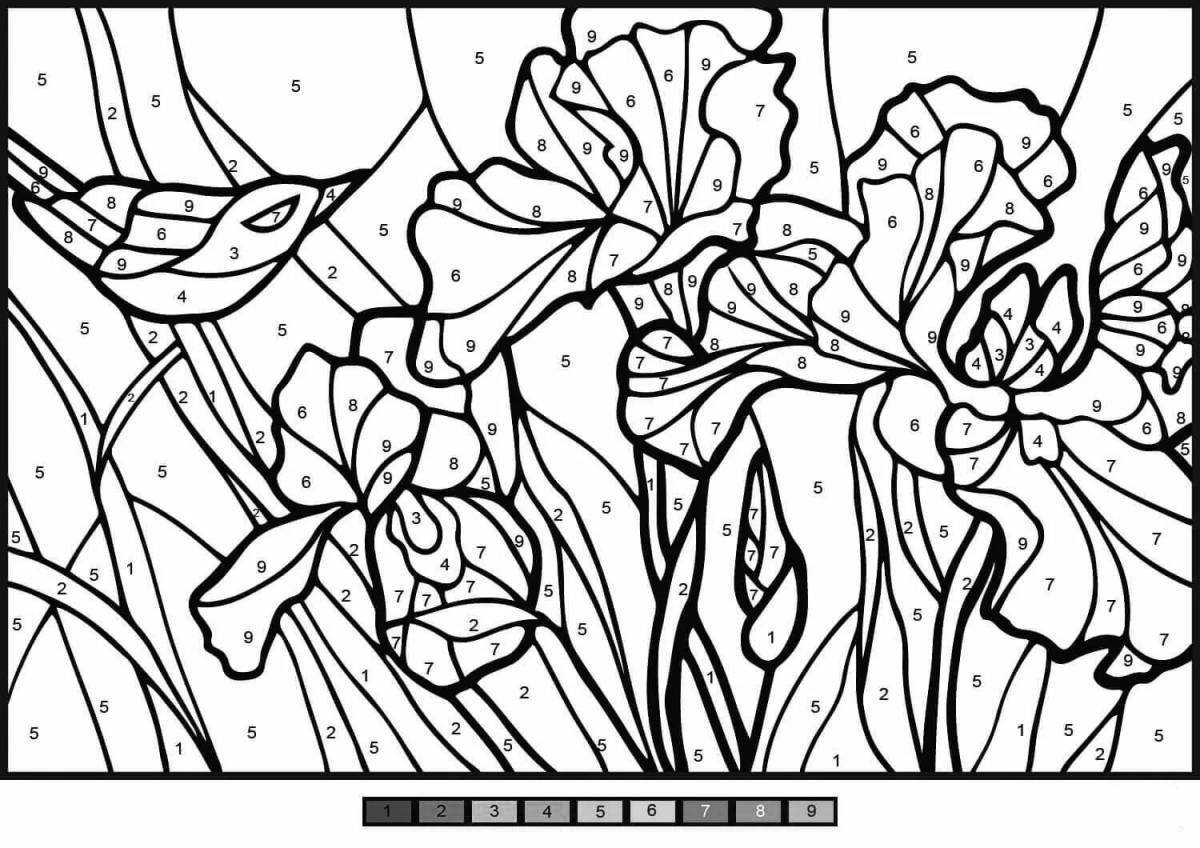 Colorful coloring book coloring by numbers