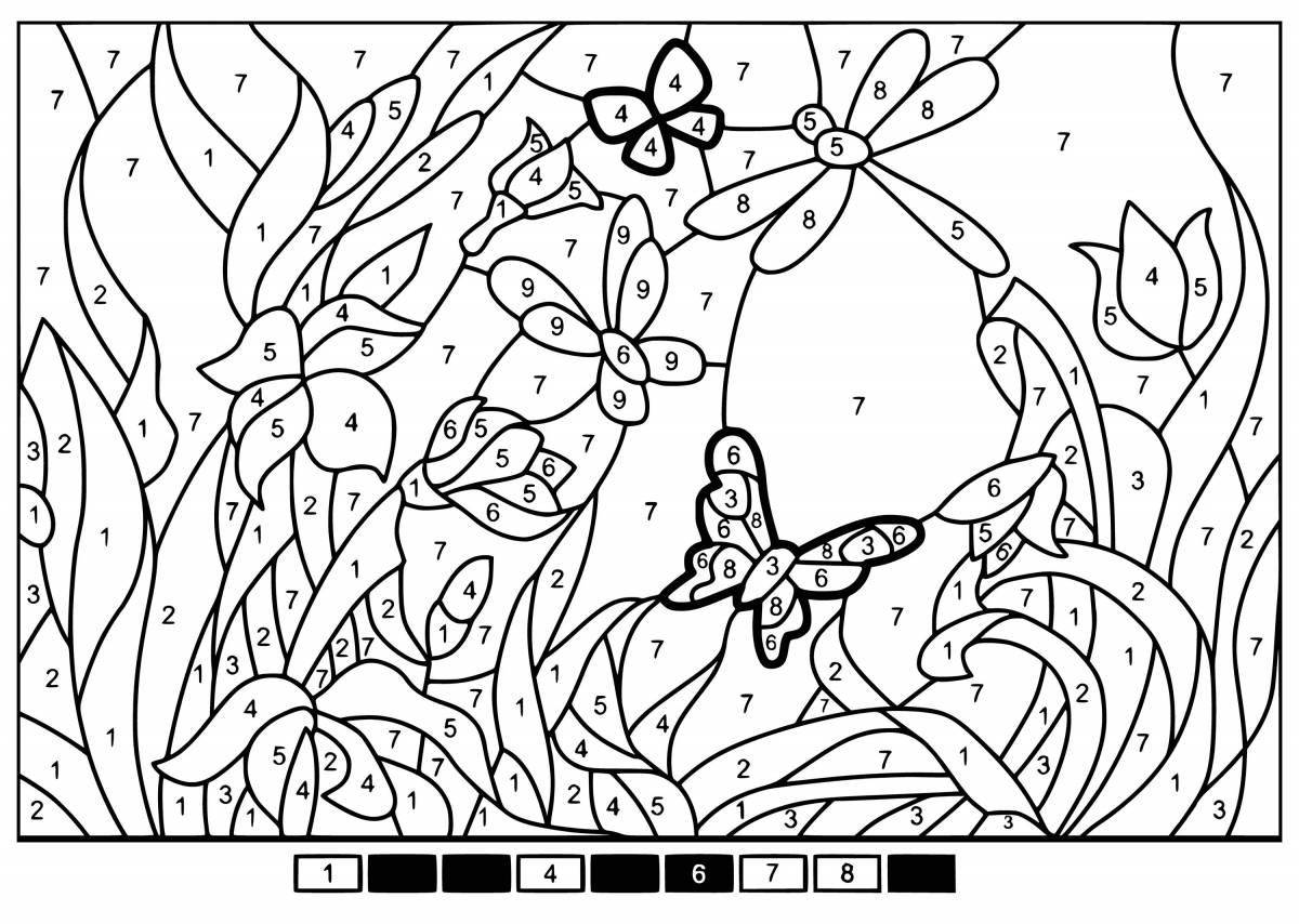 High color coloring book coloring by numbers