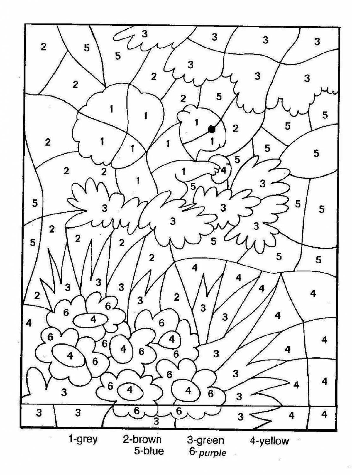 Invigorating coloring book color by number