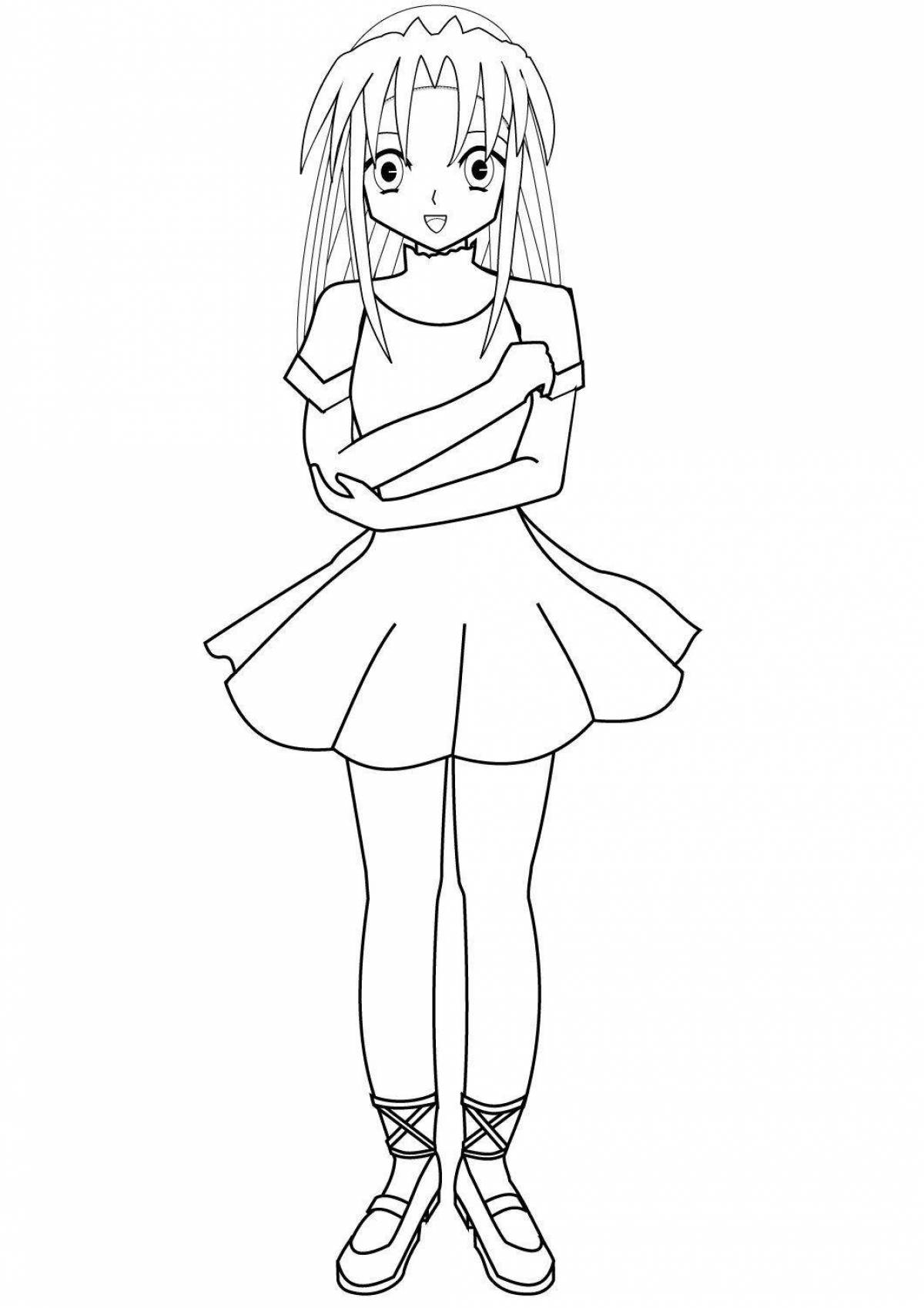 Mystic coloring page anime full body girls