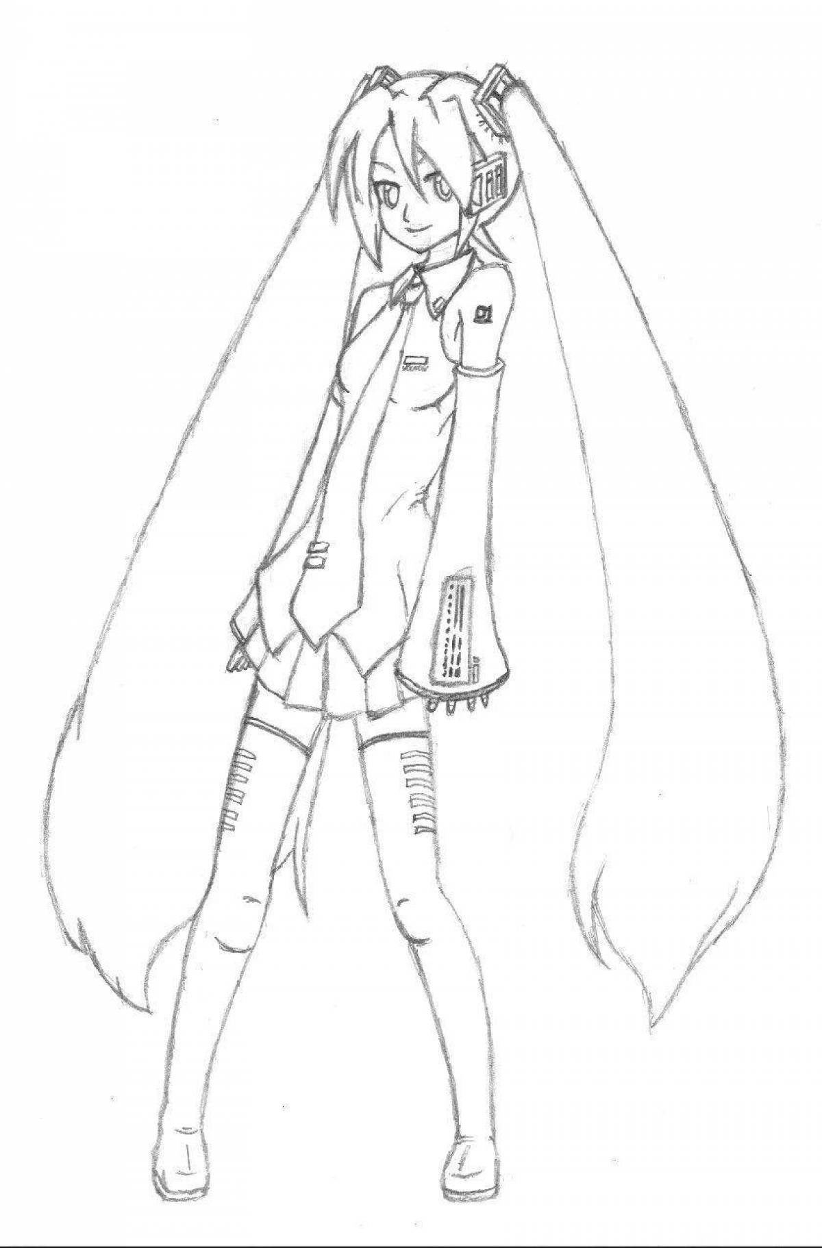 Full length anime girl coloring pages