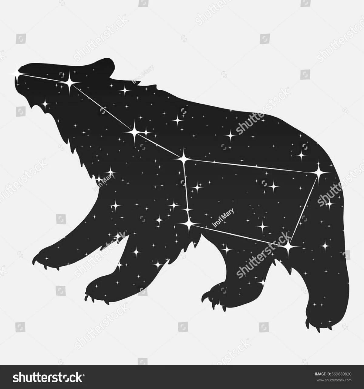 Красочная страница раскраски малой медведицы