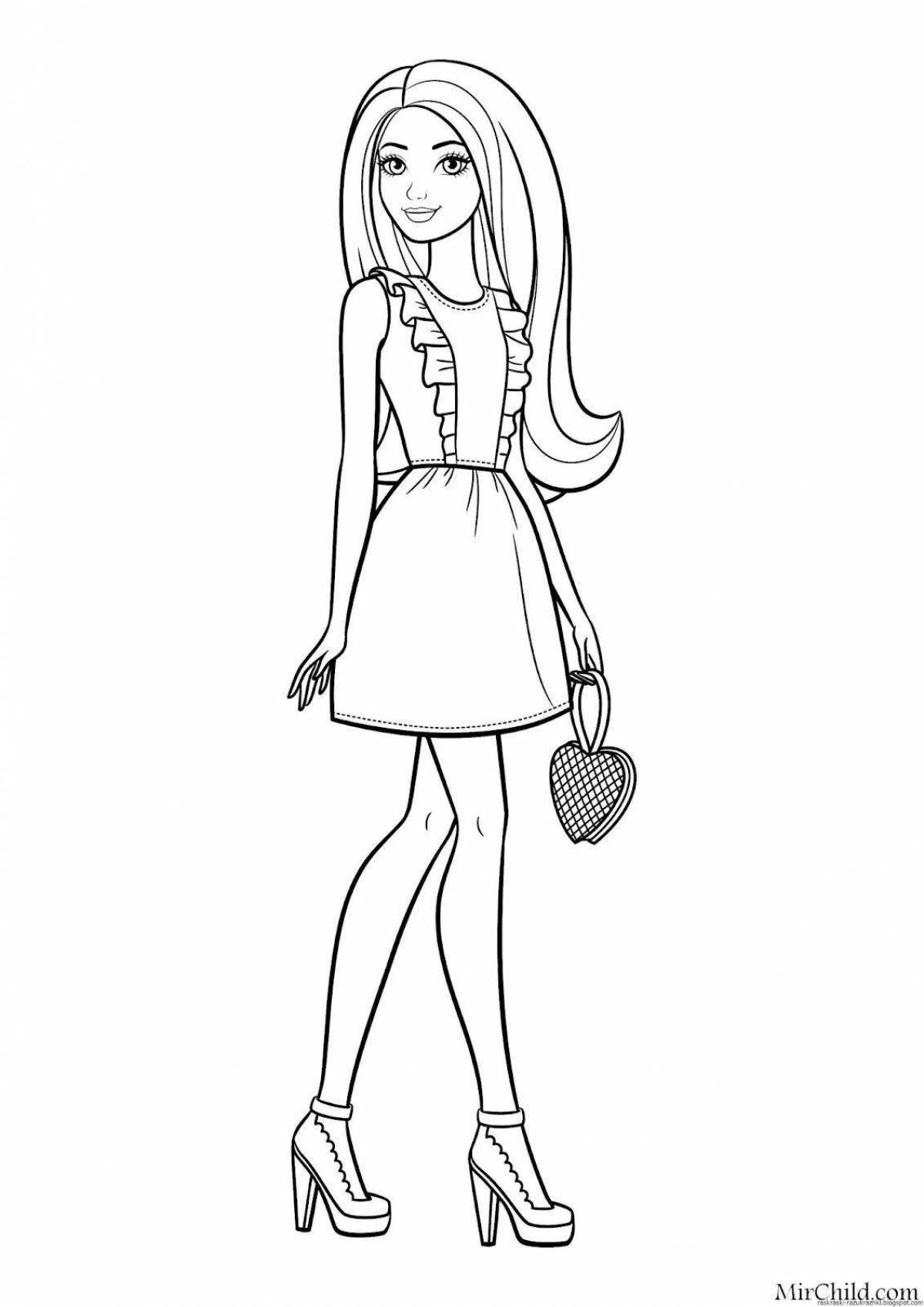 A fascinating coloring book of a modern girl in full growth