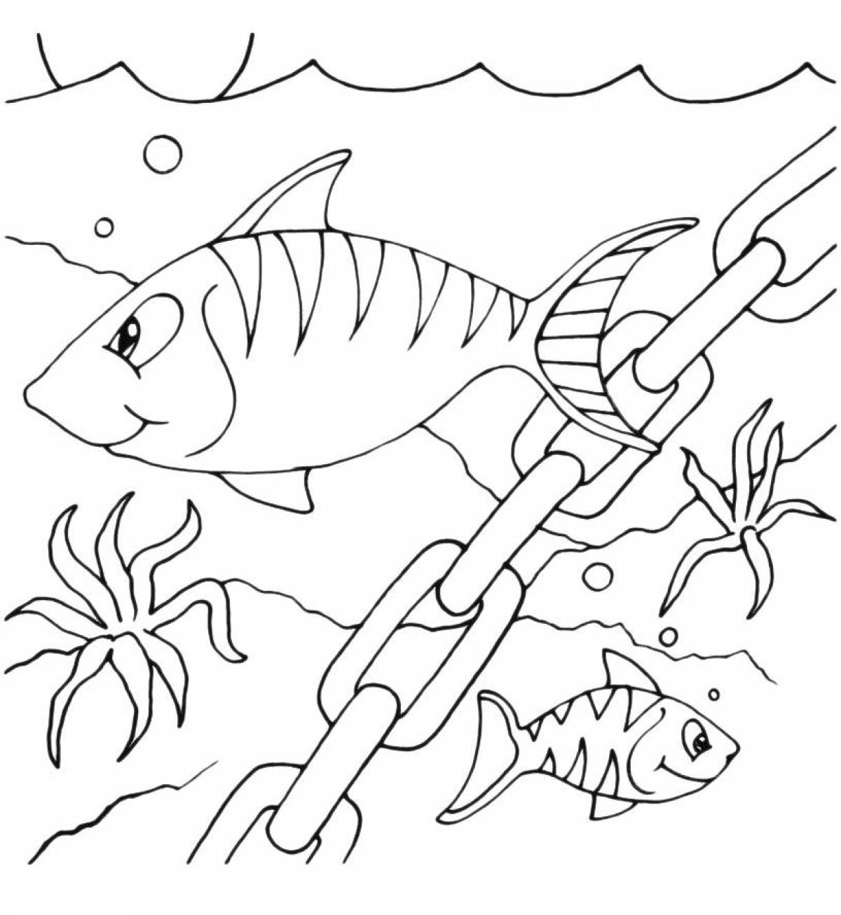 Раскраски для детей на тему рыбы