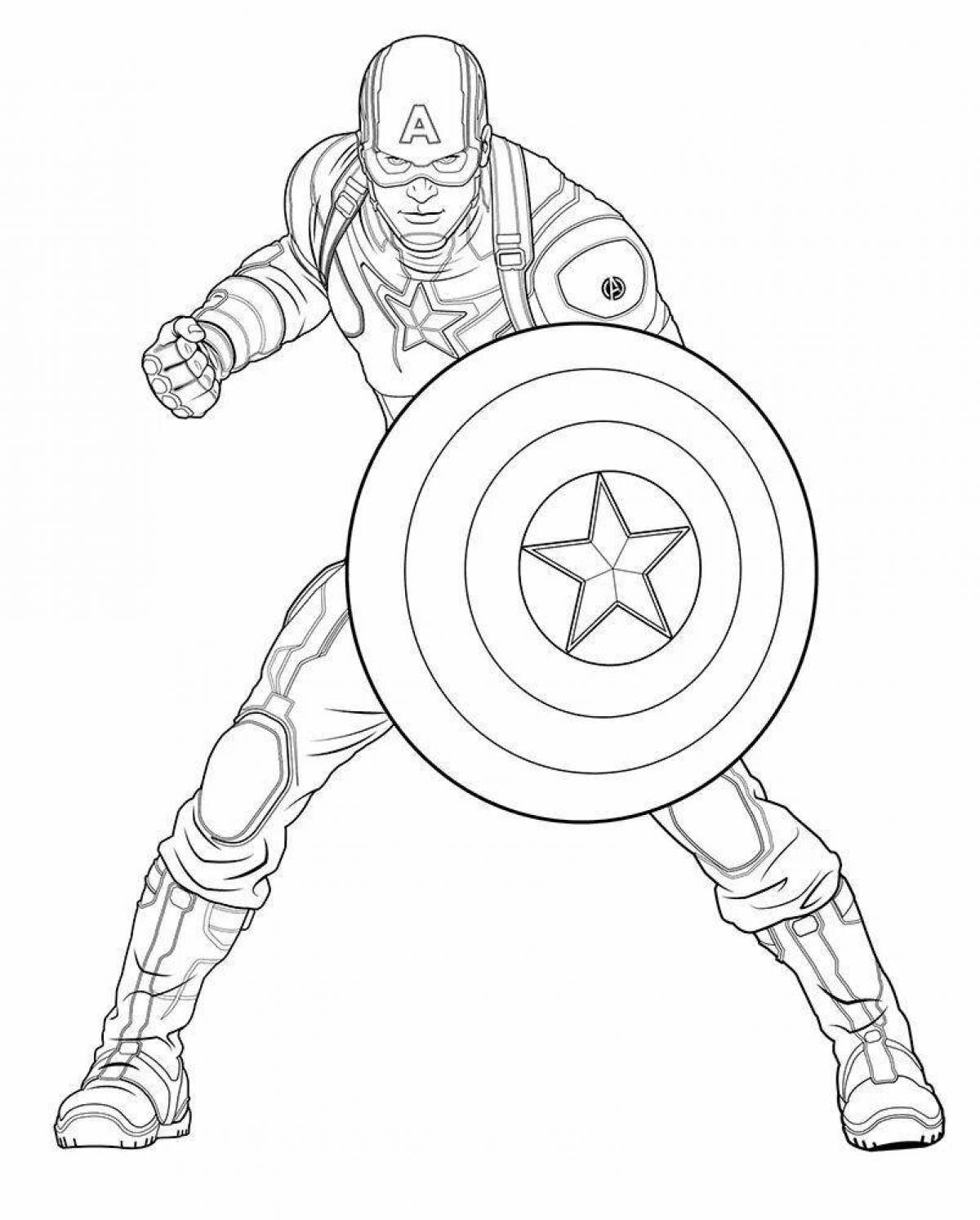 Super coloring captain america
