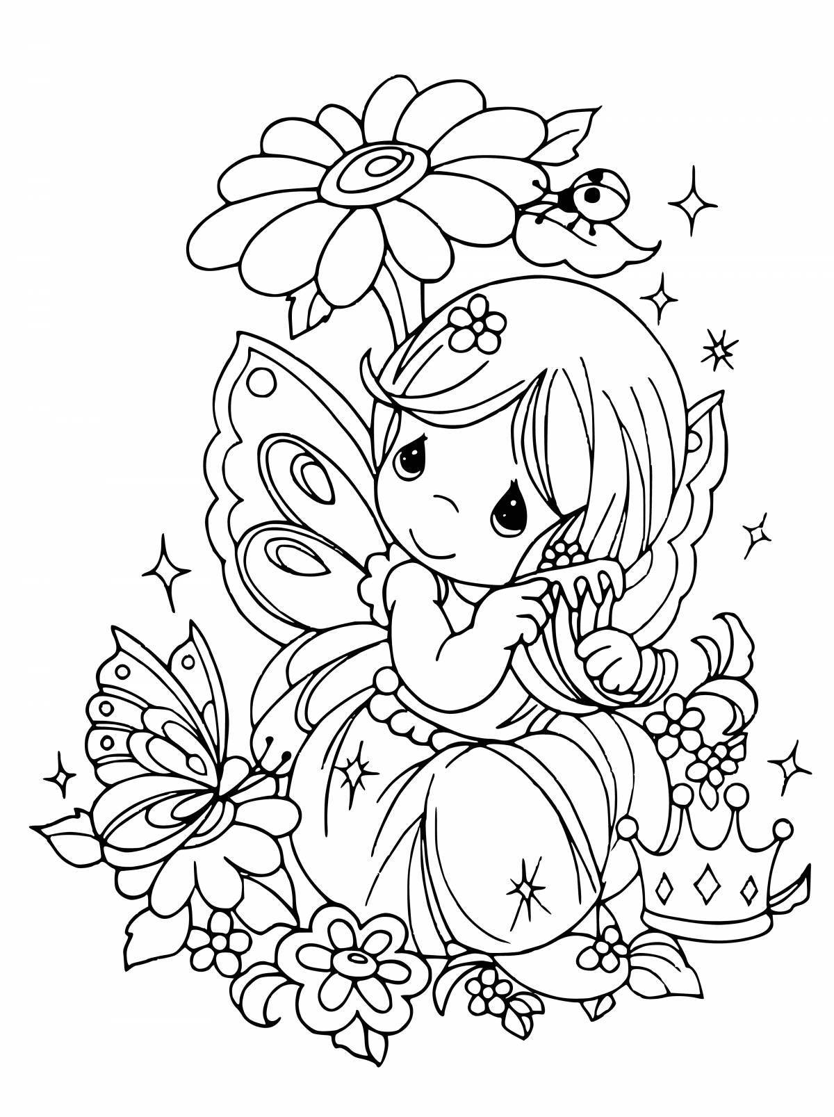 Playful coloring book for children 6-7 years old fairies