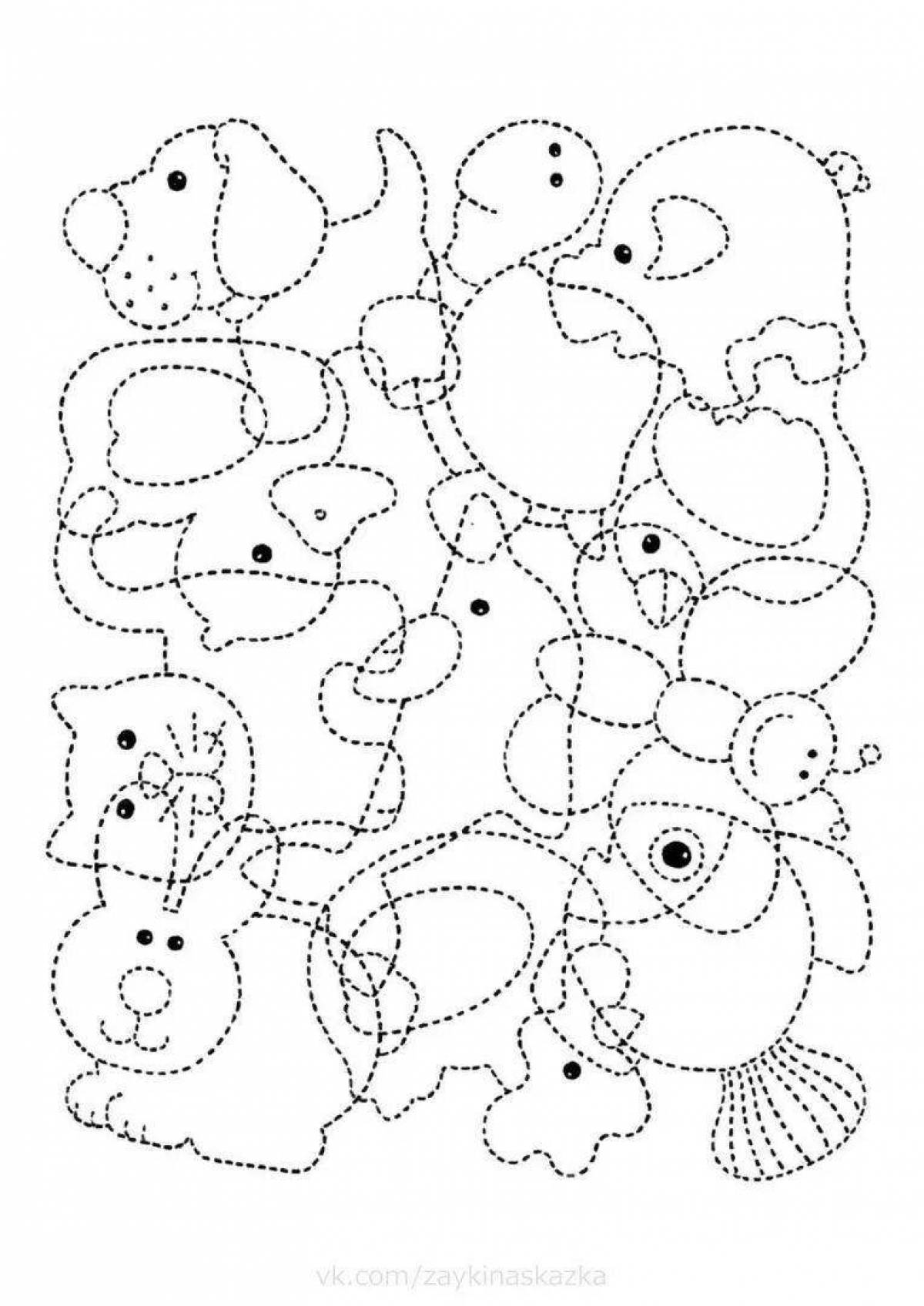 A fascinating coloring book for the development of fine motor skills in children 6-7 years old