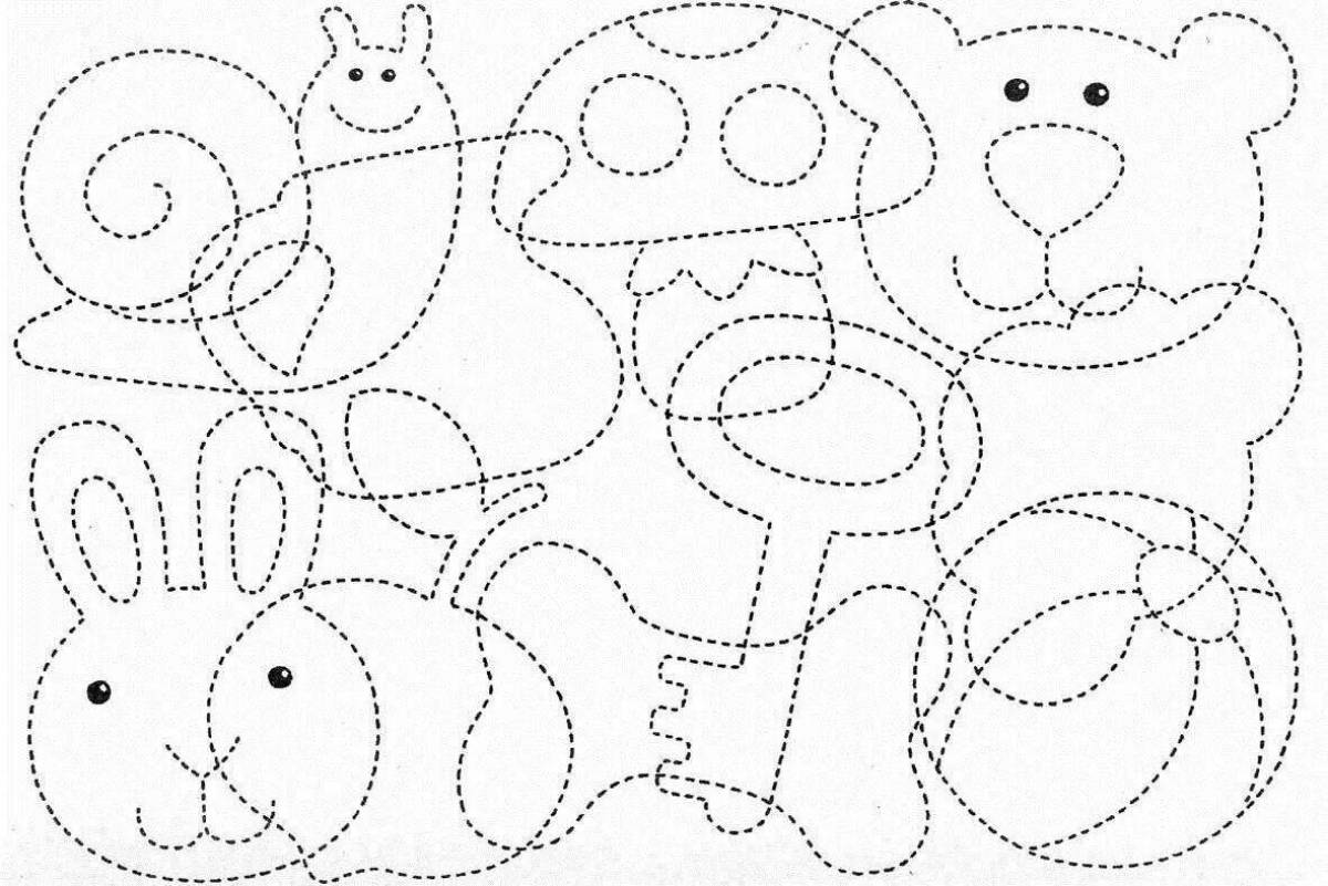 Creative coloring book for the development of fine motor skills in children 6-7 years old