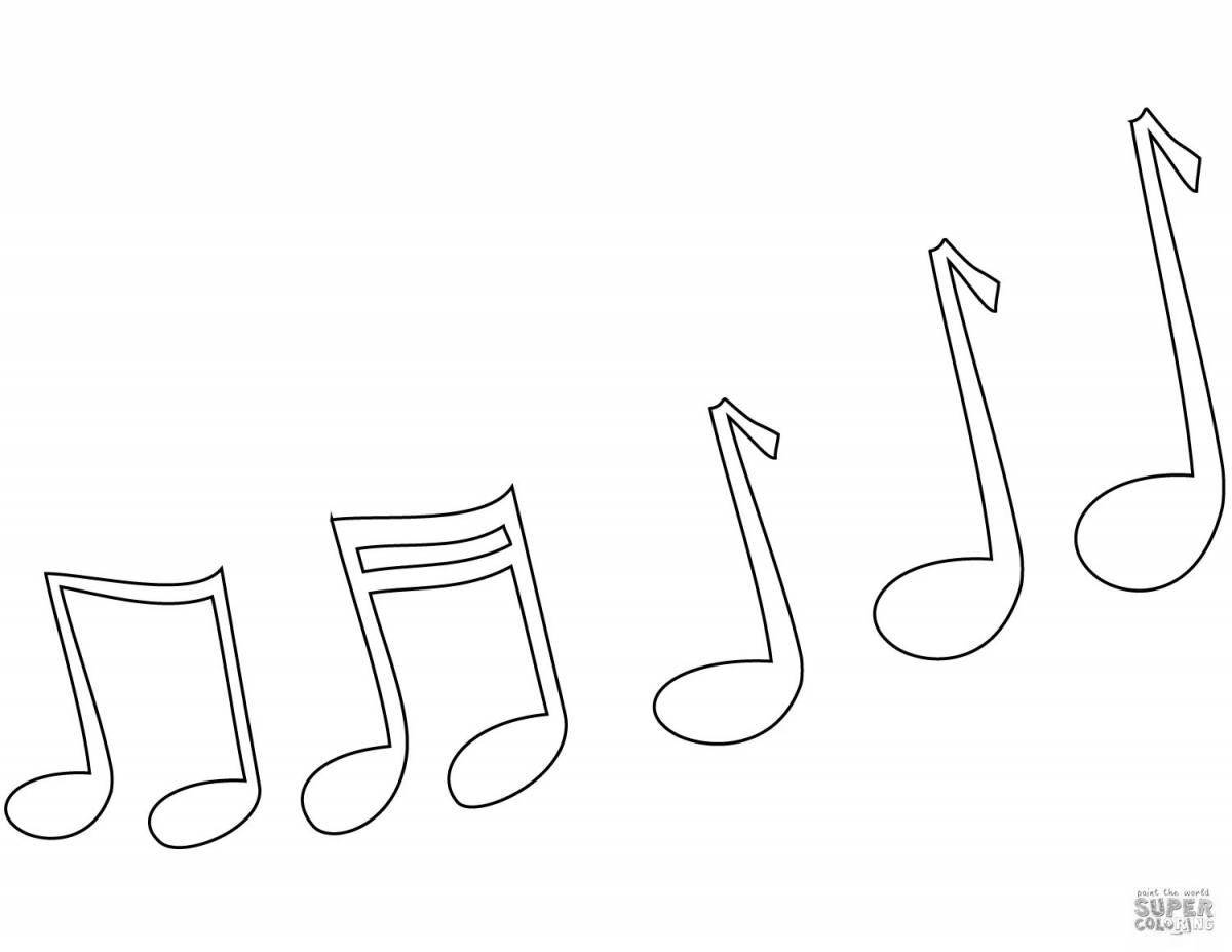 Colorful musical score coloring page