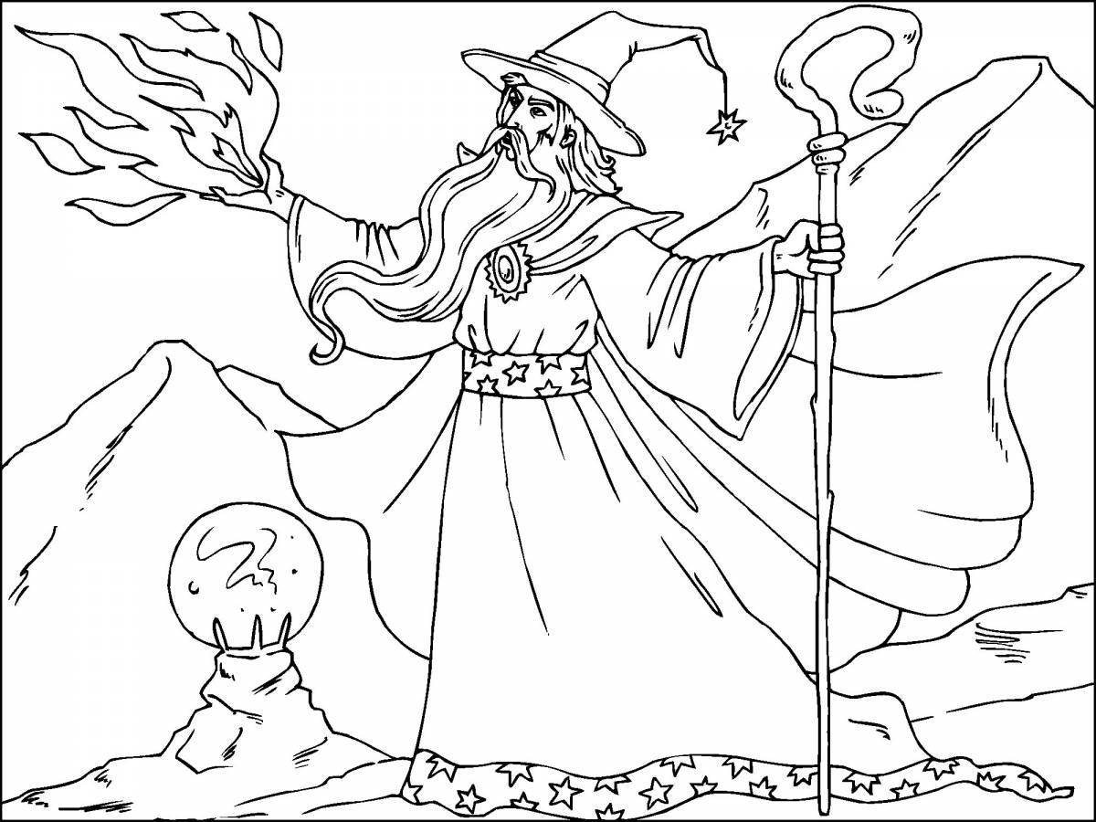 Exotic magician coloring book