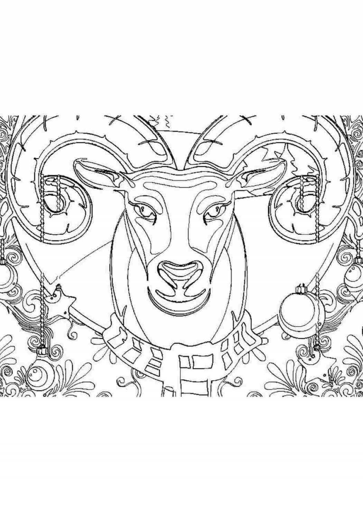 Coloring book dazzling Aries