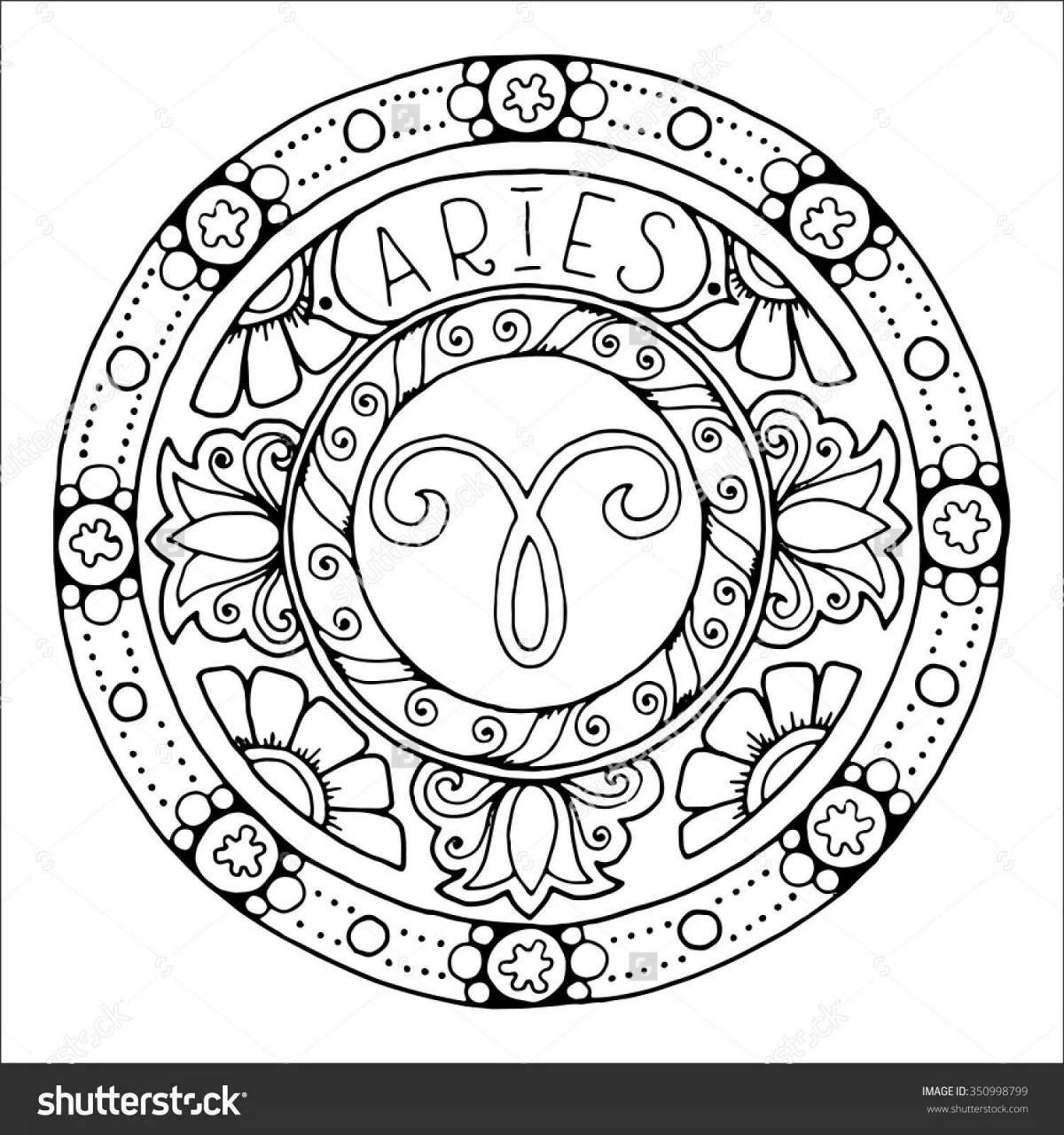 Charming ram coloring page