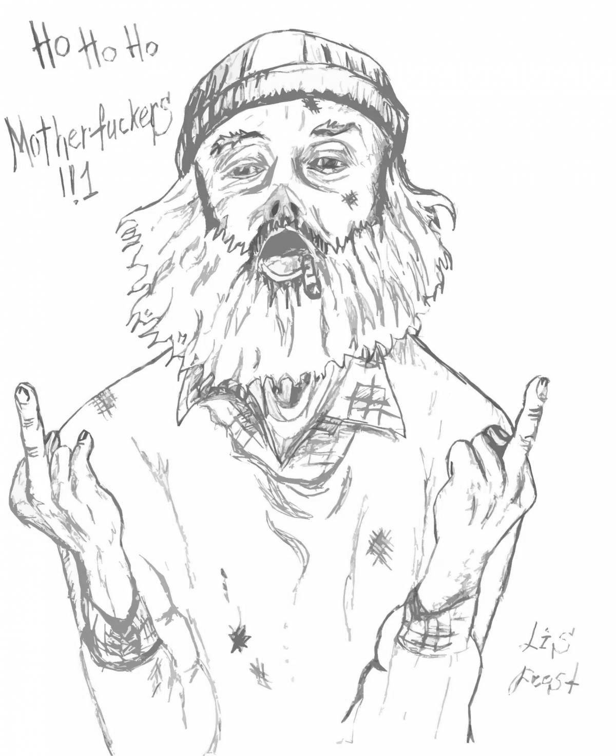 Photo Coloring book sparkling bum