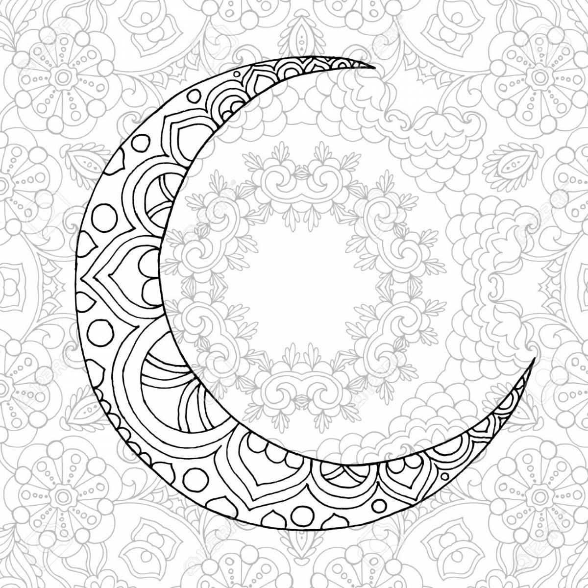 Gorgeous crescent coloring page