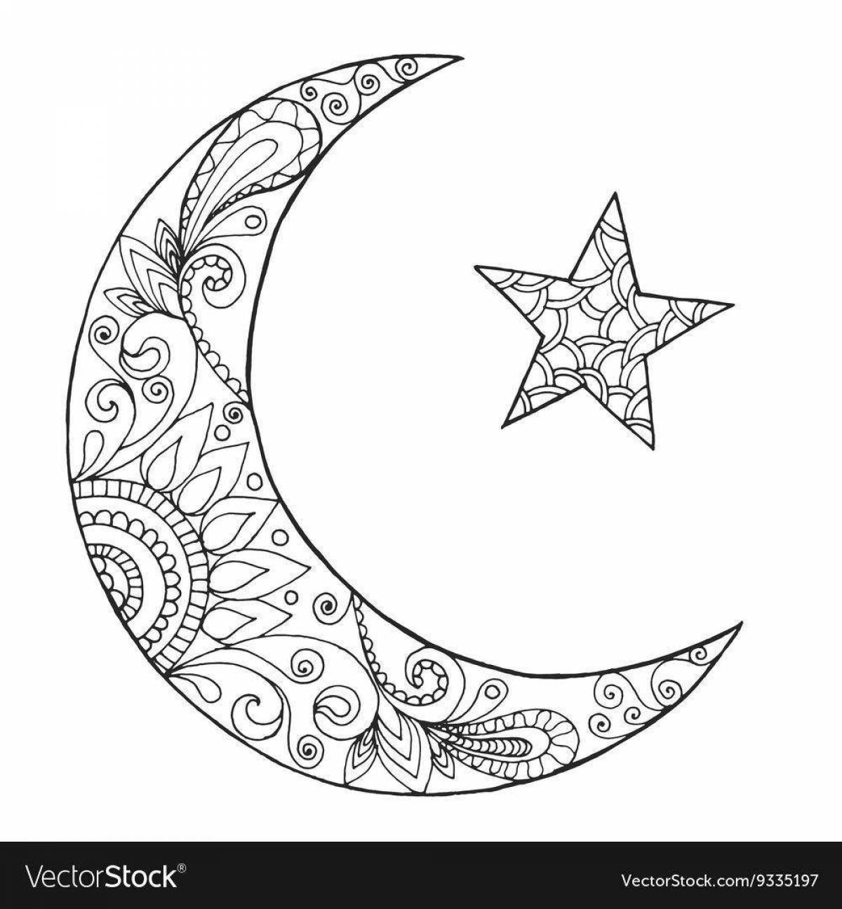 Delicate crescent moon coloring