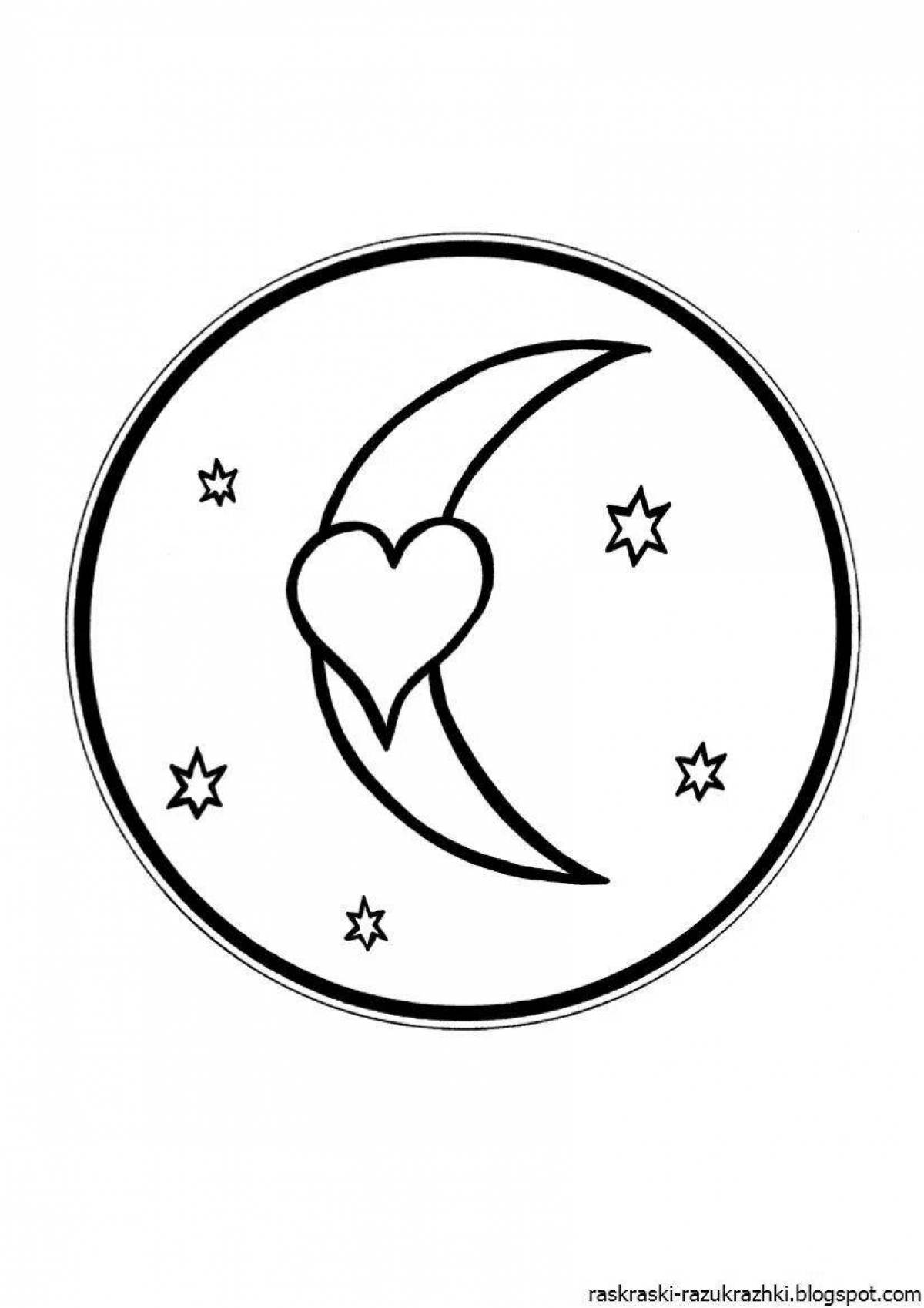 Coloring beautiful crescent moon