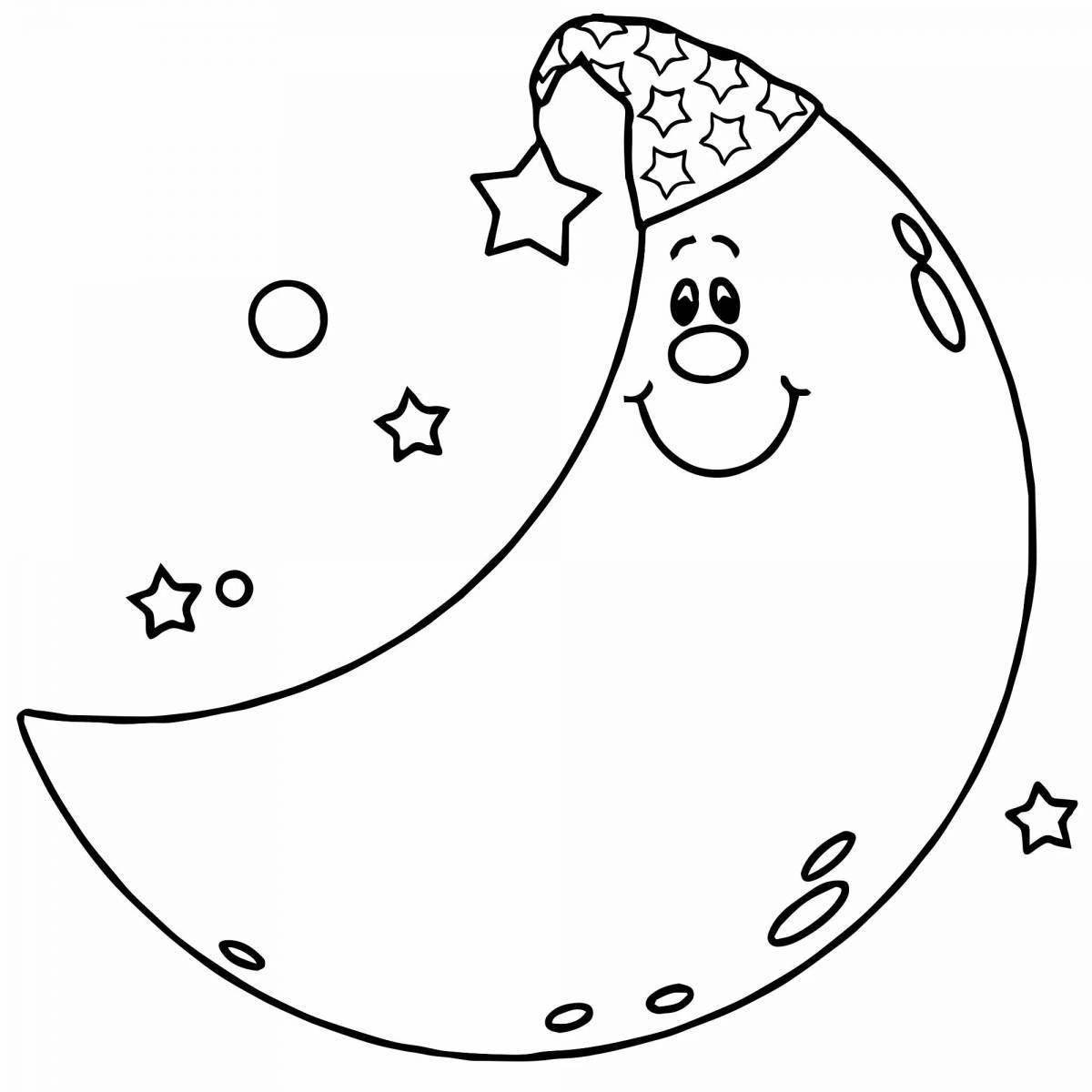 Beautiful crescent moon coloring page