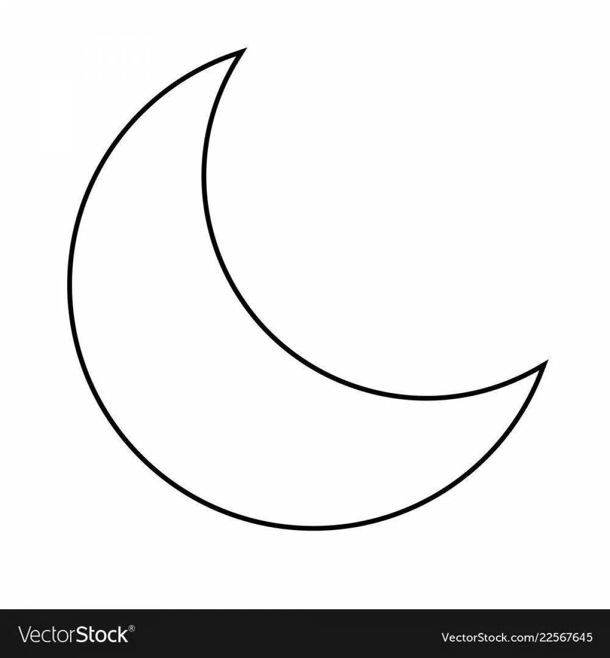 Playful half moon coloring page