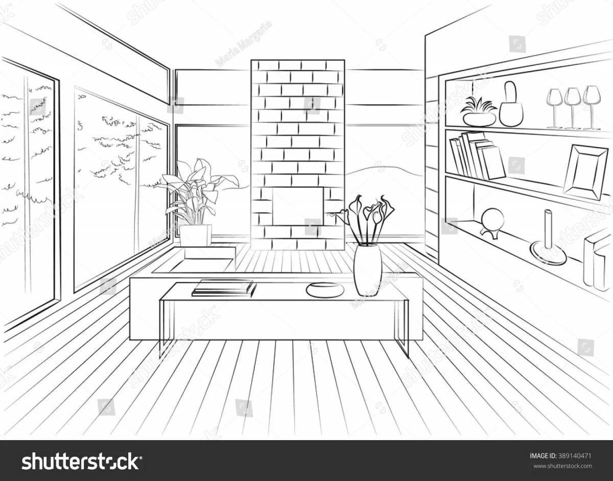 Sparkly basement coloring page