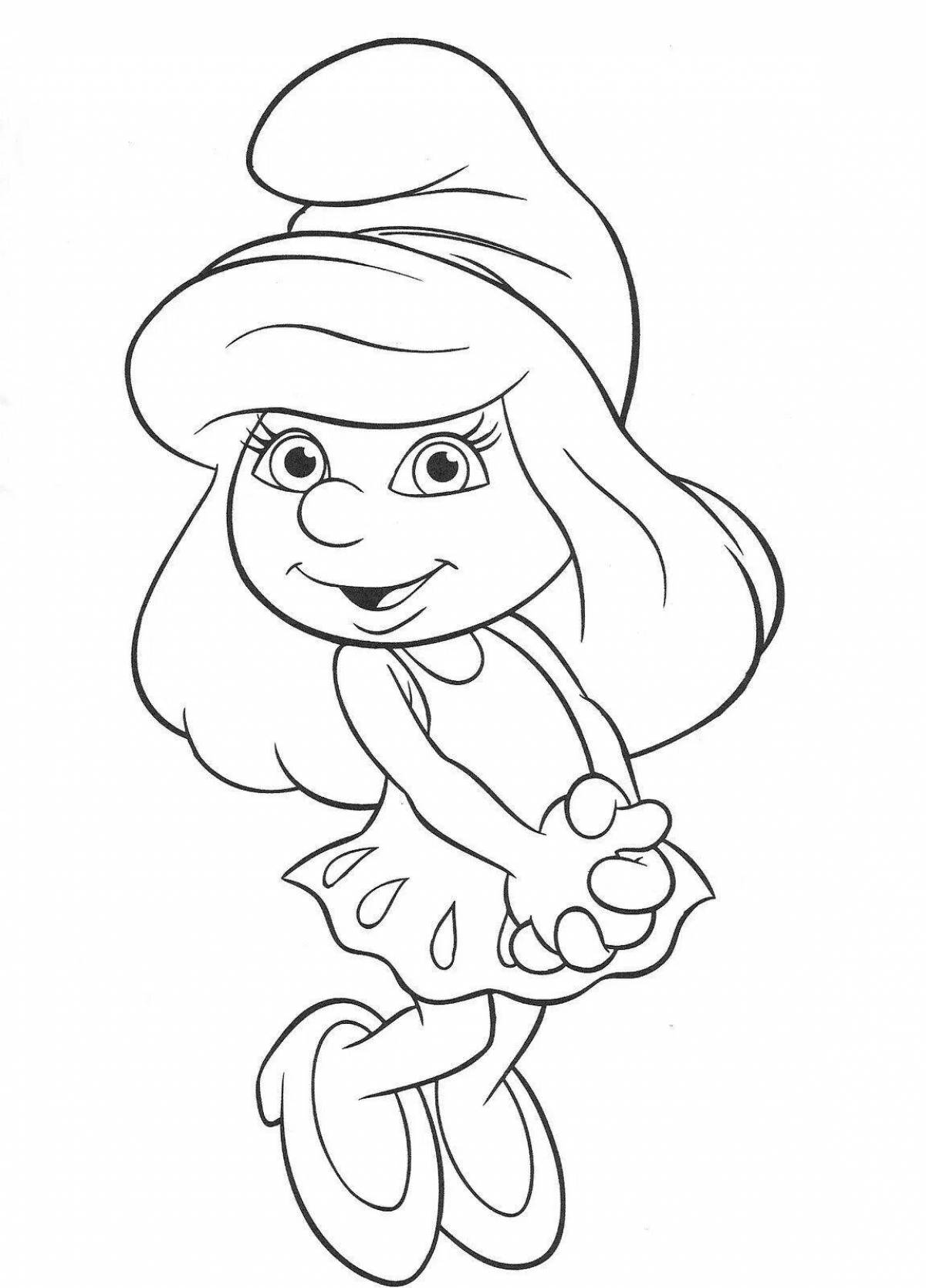 Charming smurfette coloring book