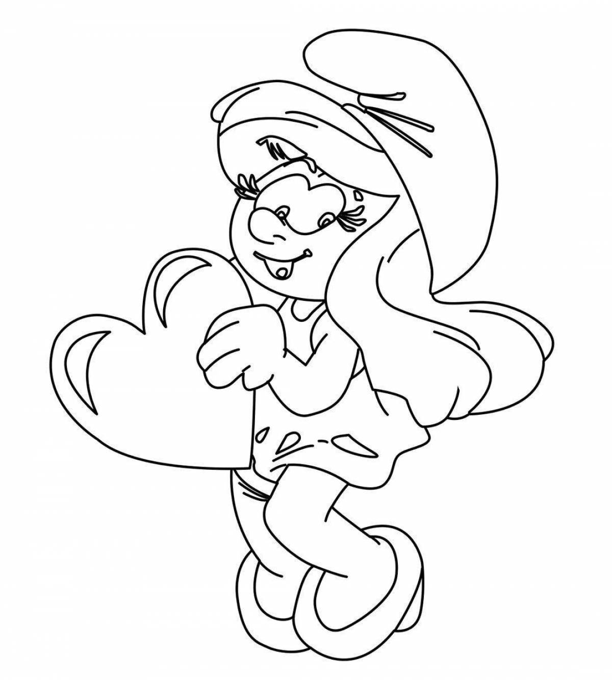 Photo Delicate smurfette coloring