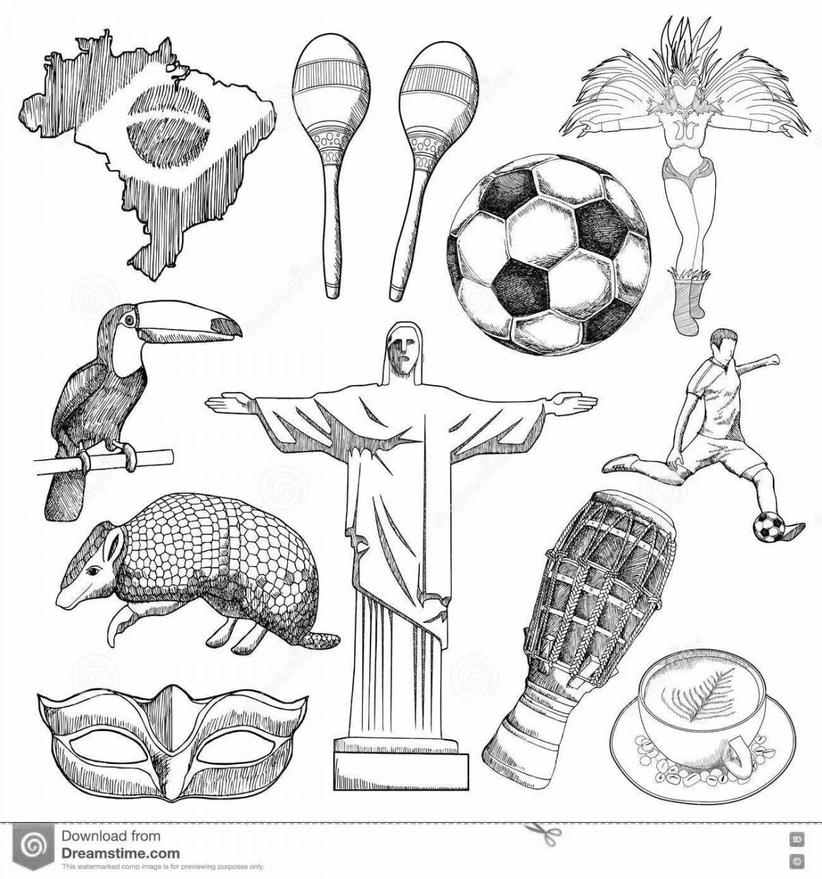 Coloring page fascinating brazil