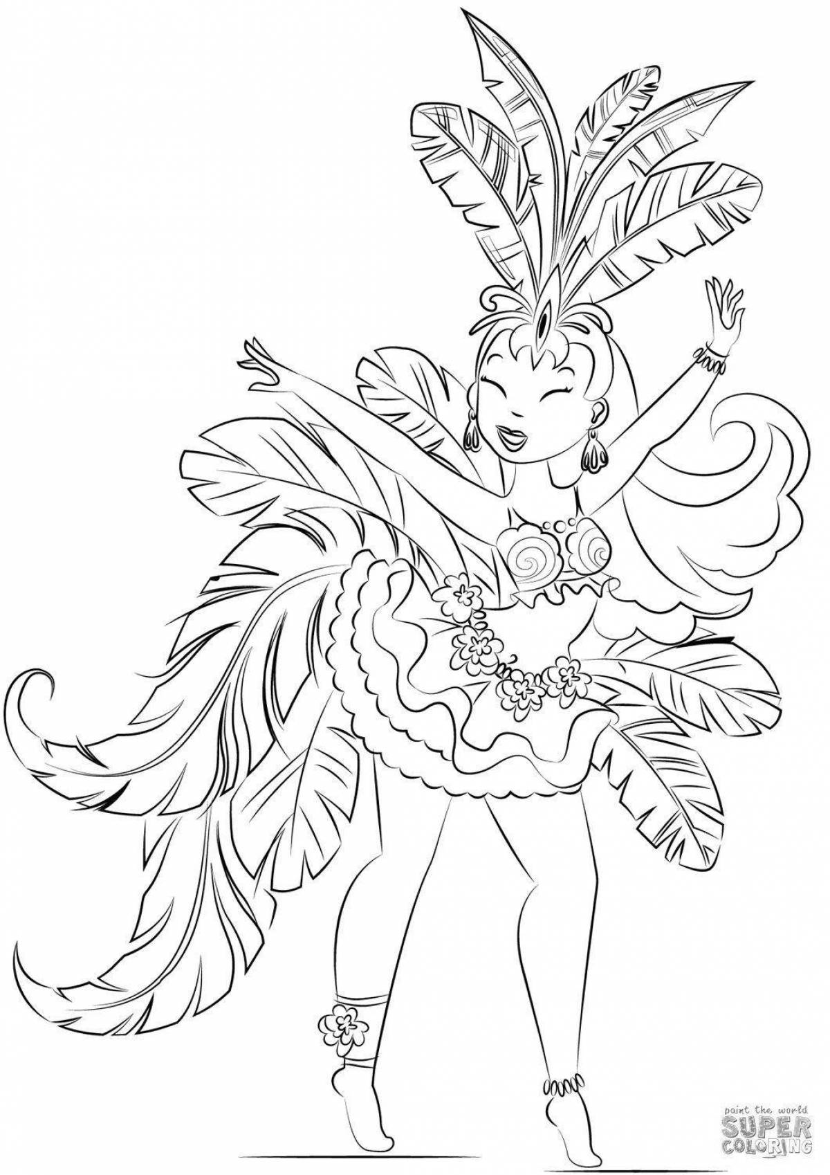 Coloring page dazzling brazil