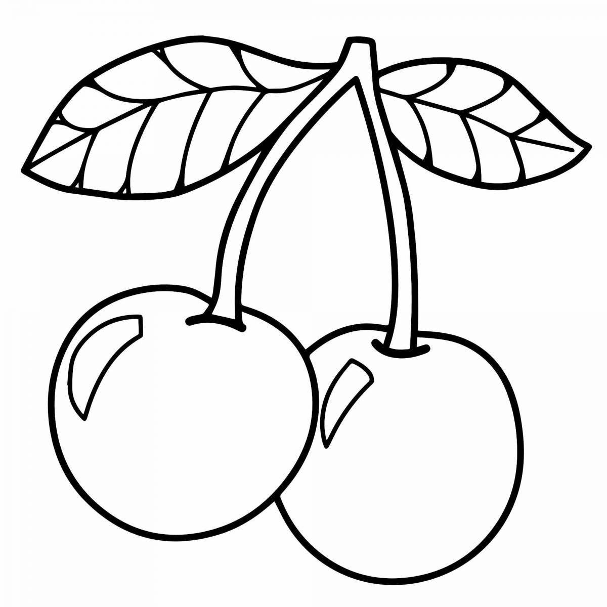 Luminous cherry coloring pages