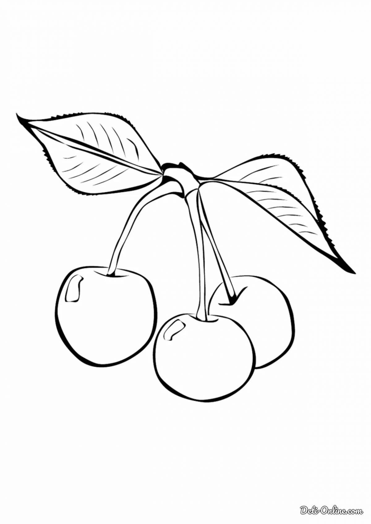 Sparkling cherry coloring pages