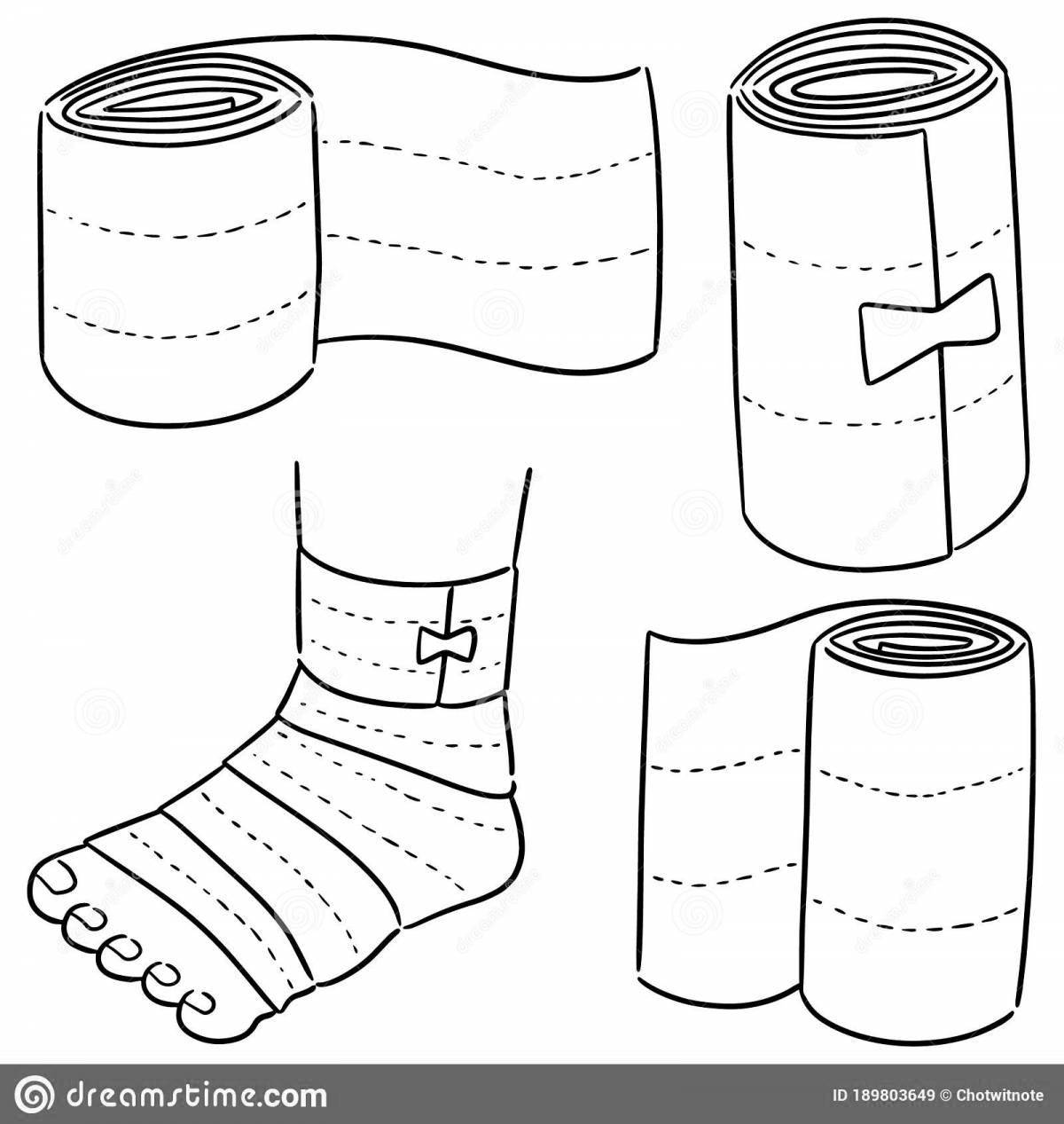Colorful bandage coloring page