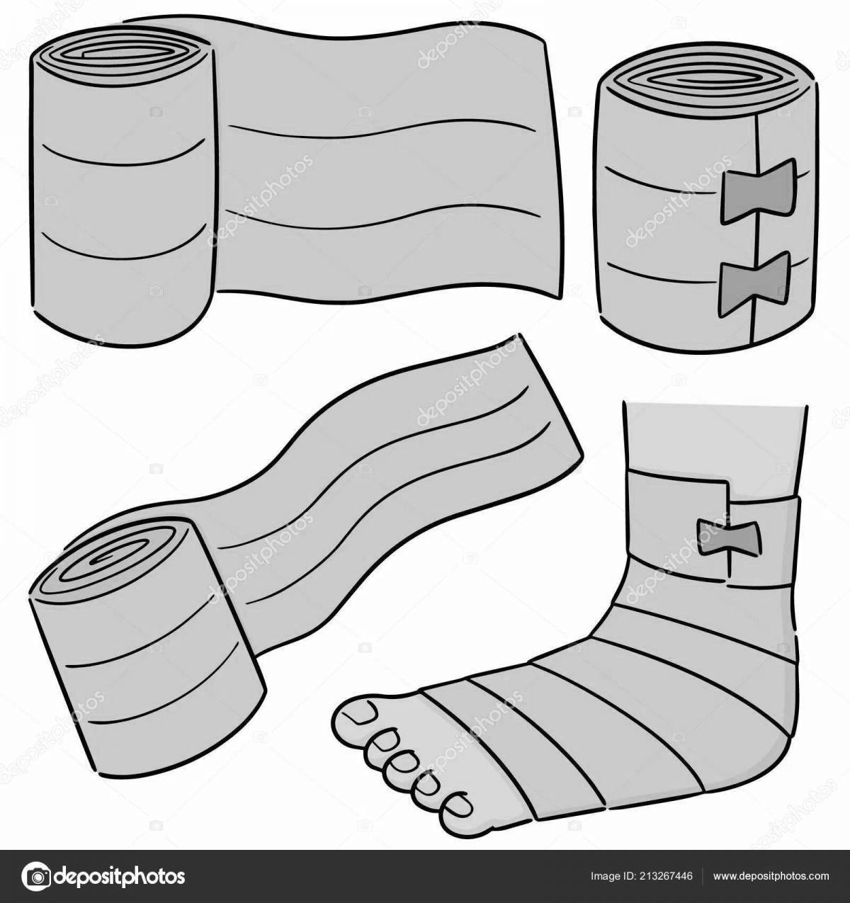 Attractive bandage coloring page