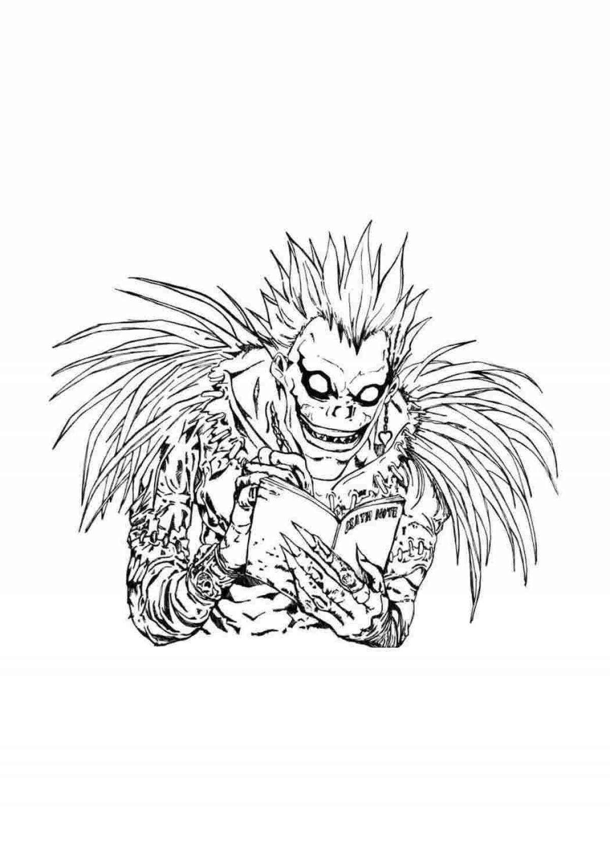 Attractive ryuk coloring page