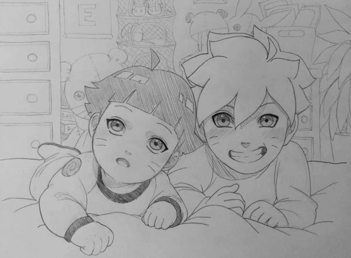 Photo Playful himawari coloring page