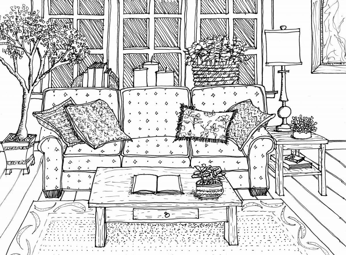 Charming cozy coloring book