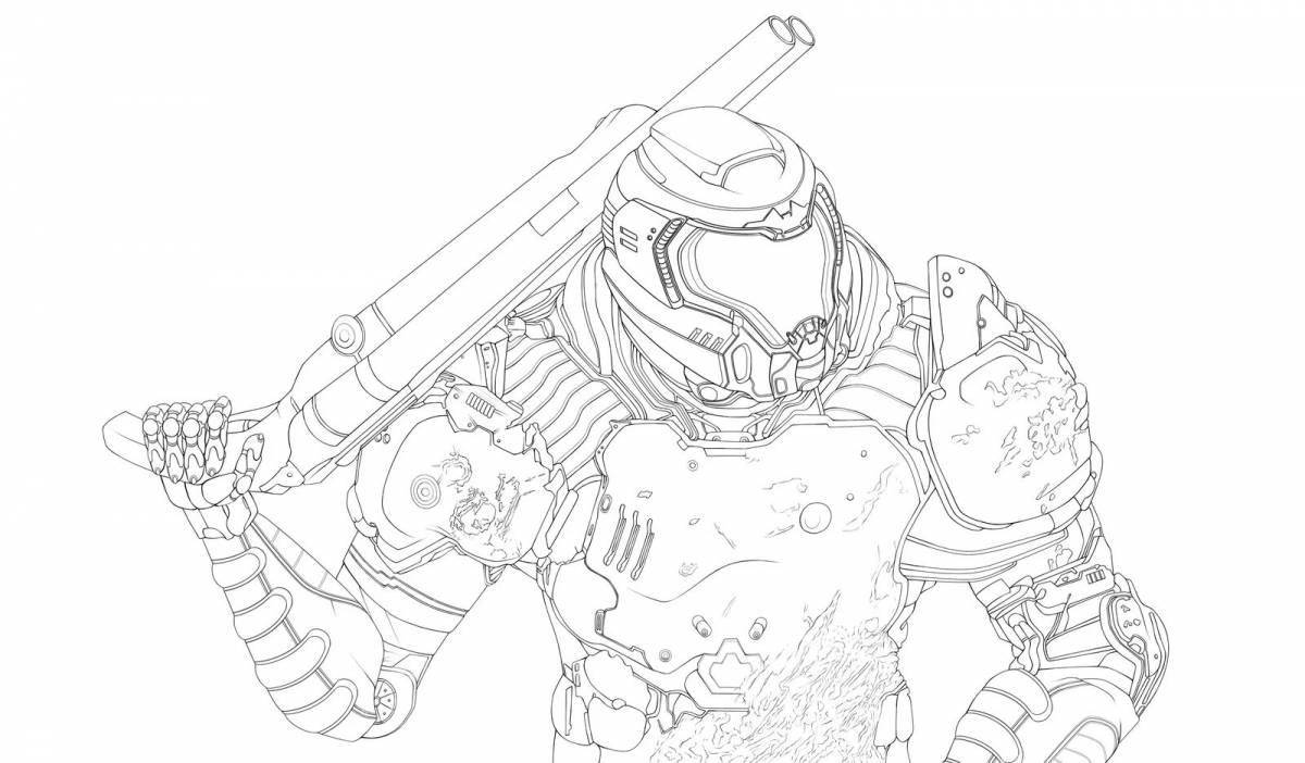 Stimulated doom coloring page